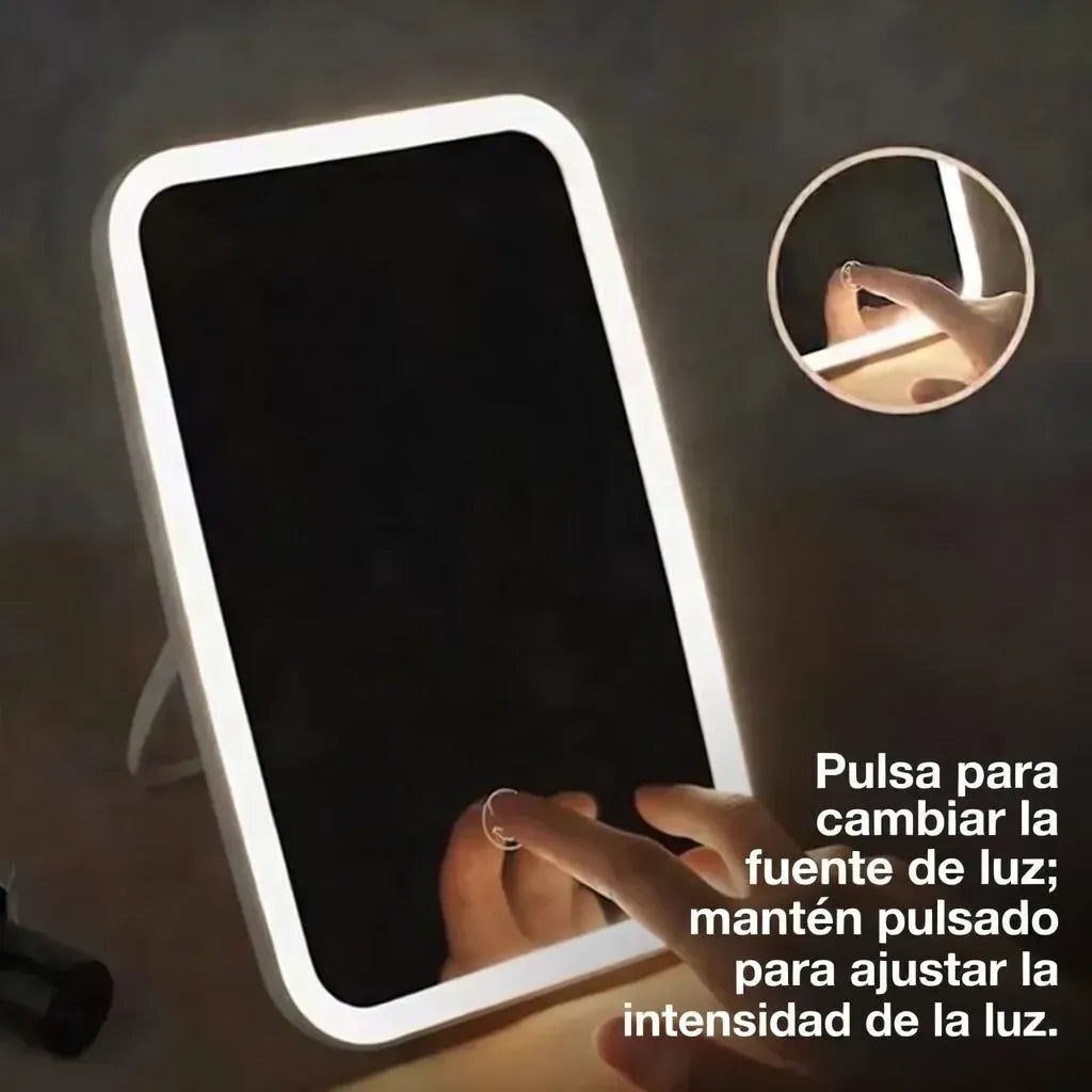 Espejo De Tocador Con Luz LED 3 Tonos Y Brillo Ajustable