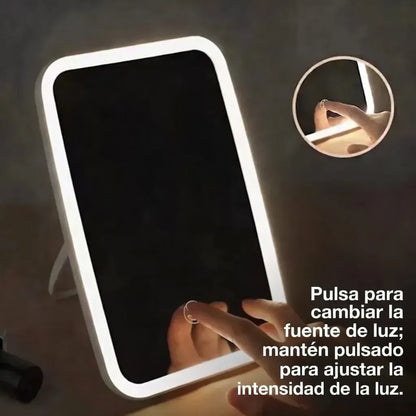 Espejo De Tocador Con Luz LED 3 Tonos Y Brillo Ajustable