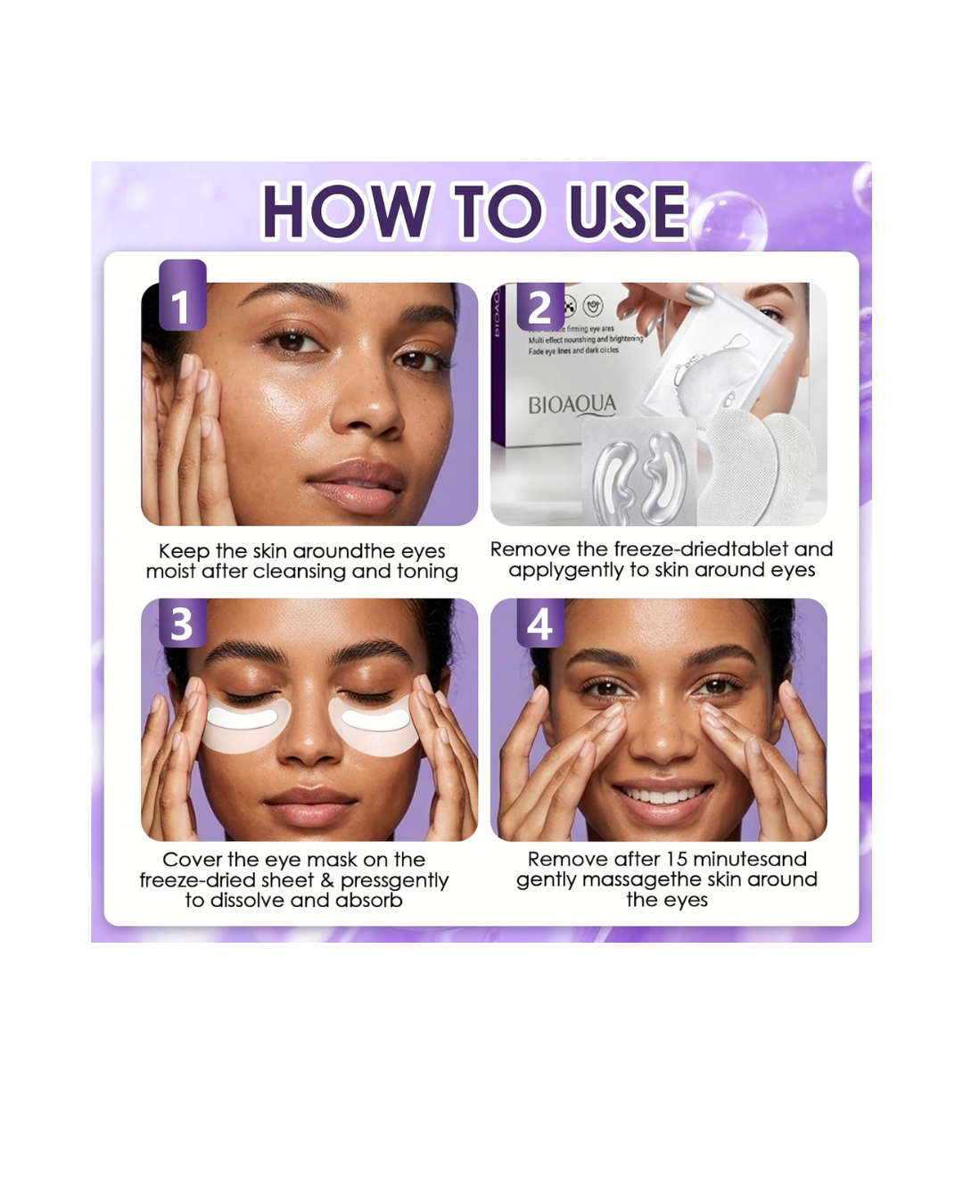 Parches De Ojos Liofilizados Con Colágeno Y Péptidos