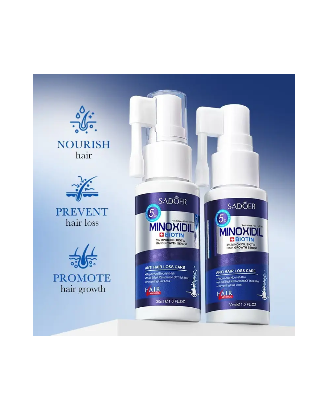 Sérum Anticaída Capilar con Minoxidil 5% y Biotina