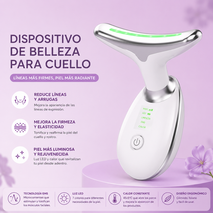 Masajeador Facial y Cuello Antiedad con Luz LED